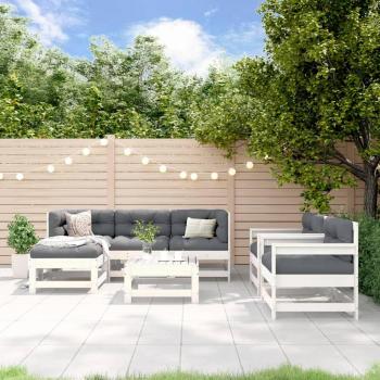 7-Piece White Solid Pine Garden Lounge Set