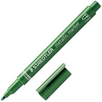 Staedtler Metallic Marker 8323-553 - Marcador metálico color verde. Caja de cartón con 10 marcadores