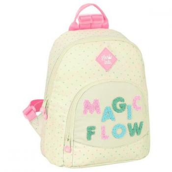 Mini Mochila Glowlab Magic Flow 25x30x13cm Beige 13L - Safta