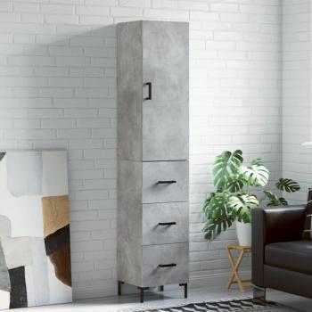 Aparador de madera contrachapada gris hormigón 34,5x34x180 cm vidaXL