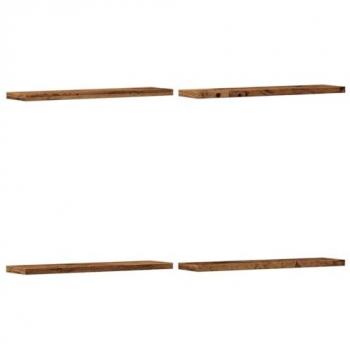 Estantes de Pared 4 uds Madera Ingeniería Envejecida 40x10x1,5 cm