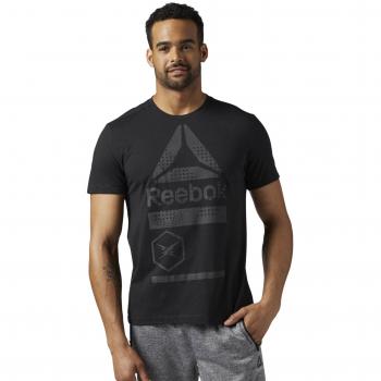Reebok BQ3497 Camiseta, Hombre, Negro, L