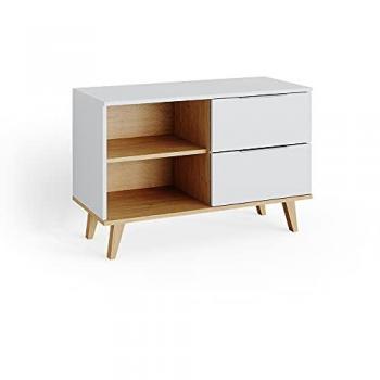 Aparador Nautica Blanco/Sonoma, 90 x 61 cm con Cajones