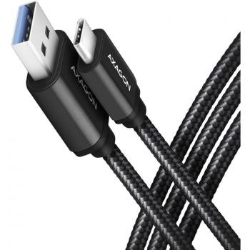 AXAGON Cable de carga y sincronización USB-C  USB-A, 1.5m, USB 3.2 Gen 1, 3A, Aluminio, trenzado, Negro
