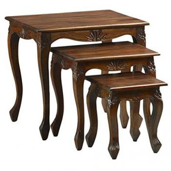 Set de 3 mesas de madera marrón - Ancho 60 cm