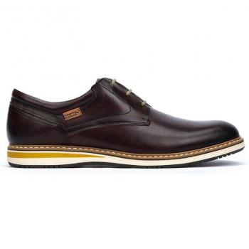 Pikolinos Avila Calfskin Leather Men's Dress Shoes - Colour: Olmo
