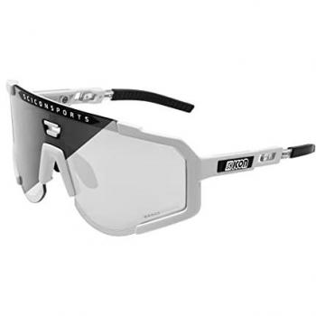 Gafas de sol fotocromáticas Scicon Aeroscope blanco con lente fotocromática gris y diseño Silver/CAT1-3