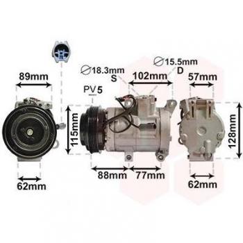 Compresor de aire acondicionado VAN WEZEL 2700K276