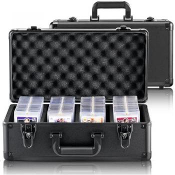 Vevor Graded Card Storage Box with Key Lock, 4 Slots for 96 PSA & 68 BGS Cards
