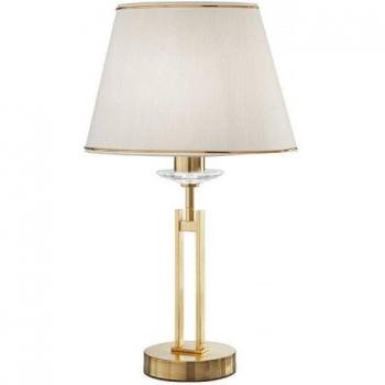 Lámpara de mesa clásica inglesa imperial de latón 1 luz Kolarz, altura 50 cm, color latán