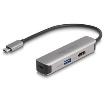 Adaptador USB-C a HDMI 4K 60Hz con USB-A y USB-C - DeLOCK 61060