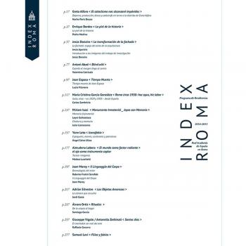 INDEX ROMA: Programa de Residencias en la Real Academia de España en Roma 2014-2015