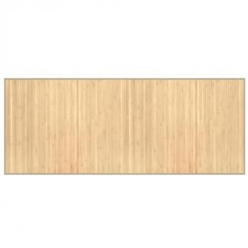 Alfombra rectangular de bambú color natural claro 80x200 cm
