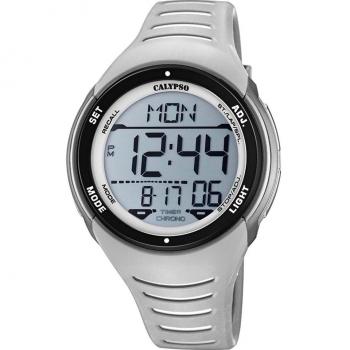 Reloj Calypso K5807/1 Color Splash Digital para Hombre con Correa de Caucho Gris