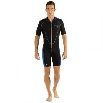 Cressi Lido Man Monopiece Wetsuit 2mm - Traje Corto de Neopreno High Stretch para Hombre , Negro/Azul , M/3