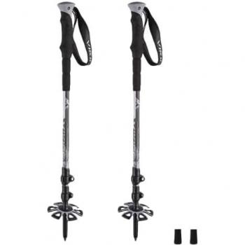 Bastón Trekking Viking VARIO TOUR Negro Gris (2 Unidades)