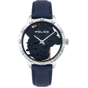 Police Marietas Women's Blue Leather Strap Quartz Watch PL16041MS.03