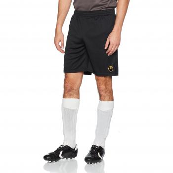 uhlsport Center II Pantalón Corto de Equipaciones, Hombre, Negro/Dorado, M