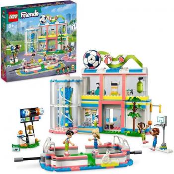 LEGO 41744 Friends Centro Deportivo con Juegos de Fútbol, Baloncesto, Tennis y Muro de Escalada, 4 Mini Muñecas, Juguete Heartlake City, Regalo para