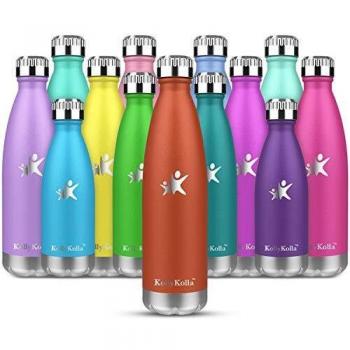 KollyKolla Botella de Agua Acero Inoxidable, Termo Sin BPA Ecológica, Botellas Termica Reutilizable Frascos Térmicos para Niños & Adultos, Deporte, Oficina, Yoga, Ciclismo,