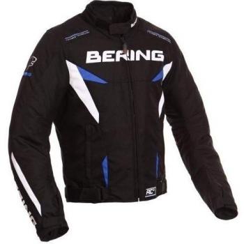 Bering-Cazadora Bering FIZIO moto, color negro y azul Azul azul Talla:medium
