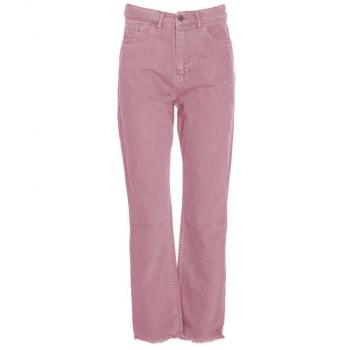 Chic Pink Raw Cut Bottom Jeans - M