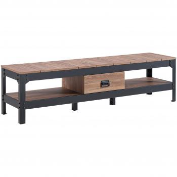 Mueble de TV Calicosy con 2 nidos y 1 cajón color roble envejecido - L151 cm