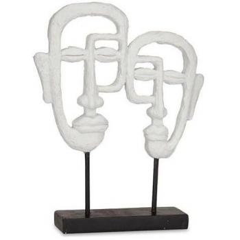 Figura Decorativa de Cara en Poliresina Blanca (27 x 32,5 x 10,5 cm)