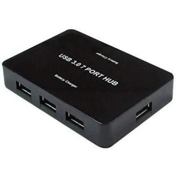 HUB USB 3.0 EXTERNO 7 PUERTOS CON ALIMENTACION NEGRO VALUE