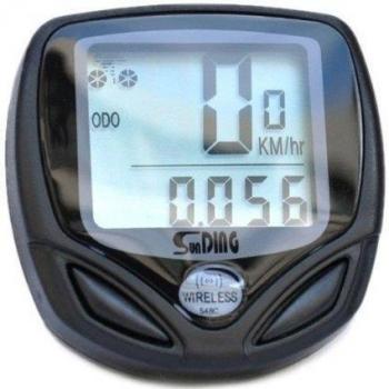 Ckeyin Microordenador para bicicleta multifunción, inalámbrico, resistente al agua, con pantalla LCD, odómetro, velocímetro, comparador de velocidad, velocidad media, máxima y relativa, tiempo, distancia y distancia total del recorrido
