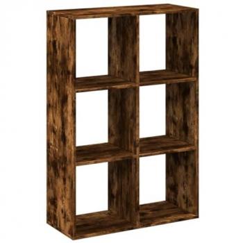 Librería divisora de madera roble ahumado 69,5x29x103,5 cm