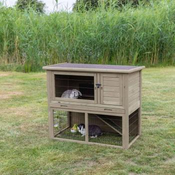 Jaula exterior para pequeños animales con área de libre acceso 116x97x63 cm gris-verde