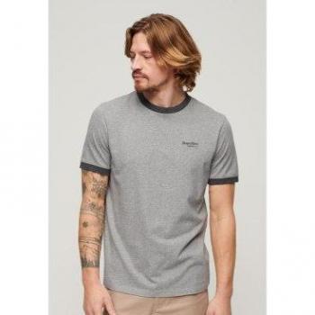 Camiseta Ringer Essential Logo para Hombre de Superdry en color gris