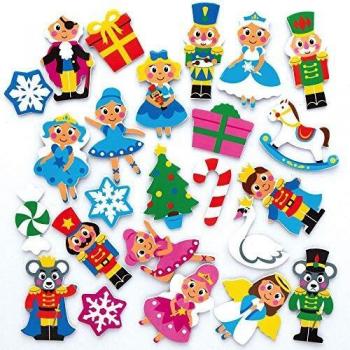 Baker Ross AX463 Pegatinas De Espuma Cascanueces - Paquete De 200, Pegatinas Para Niños, Ideales Para Proyectos De Manualidades, Ideales Para Hacer Tarjetas Y Álbumes De Recortes