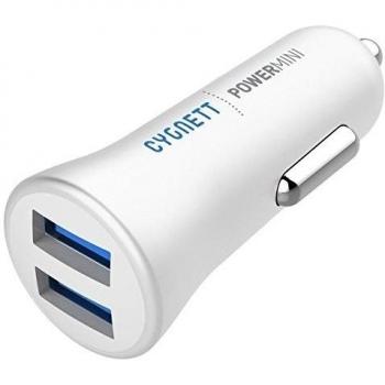 Cygnett PowerMini de 2,4 A Dual USB cargador de coche – Blanco