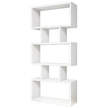Estantería Librería Bruna de Melamina PVC Blanca 60x22x130 cm