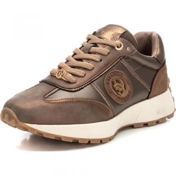 Zapatillas Urbanas de Piel Taupe para Mujer con Cierre de Cordón Carmela 16141703