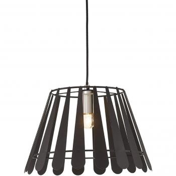 Lámpara colgante de techo tipo domo Somerset 1 luz E27 Negro mate 28cm Cromo Pulido