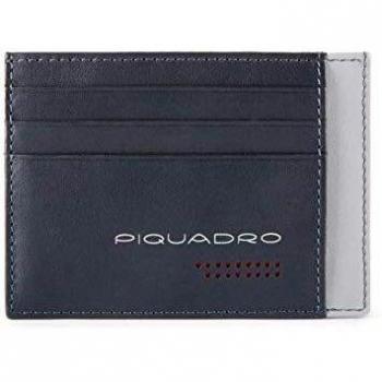 Billetera Porta Tarjetas de Crédito Piquadro Gris Negro con Tecnología RFID