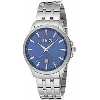 Liu Jo Men's Analog-Digital Automatic Watch with Cloth Strap, 40mm, Gray Stainless Steel Quartz