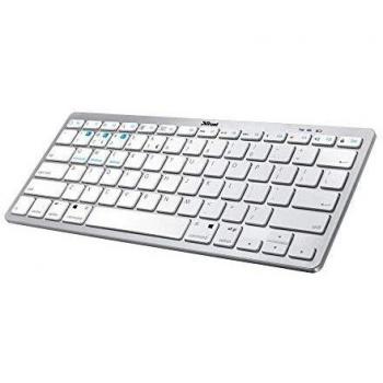 Tastiera Bluetooth Wireless Trust Nado QWERTY Italiano Bianco, Ultrasottile, Triplo Pairing, 12 Tasti Multimediali