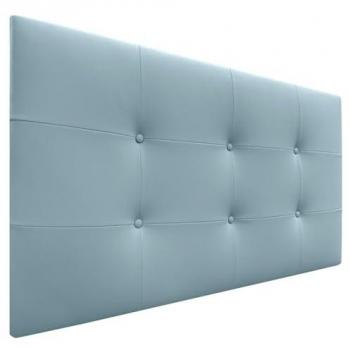 Cabecero Acolchado Capitone 110x60cm en Polipiel Celeste con 8cm de Grosor para Camas Individuales y Matrimonio