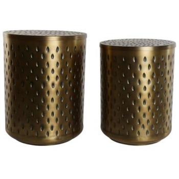 Juego de 2 mesas Home ESPRIT Dorado Metal 43 x 43 x 54 cm