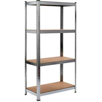 vidaXL 4-Layer Storage Shelf Silver 80x40x160 cm Steel and MDF