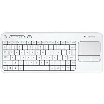 Teclado Logitech Wireless K400 Plus con Touchpad, Color Blanco, Layout Internacional US (P/N: 920-007146)