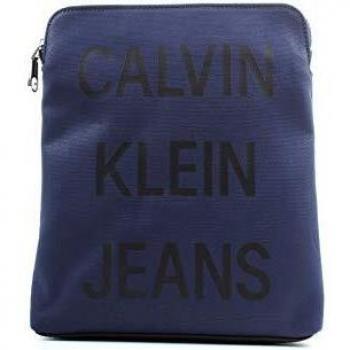Calvin Klein - Coated Logo Flat Pack, Organizadores de bolso Hombre, Azul