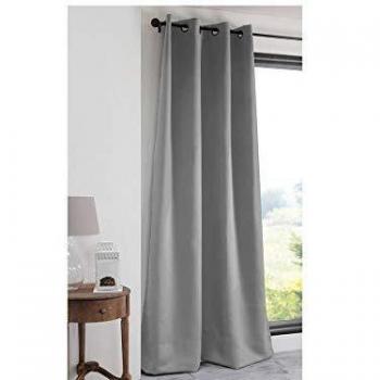 Cortina Opaca Gris Perla 100% Poliéster con Ojetes 135 x 250 cm