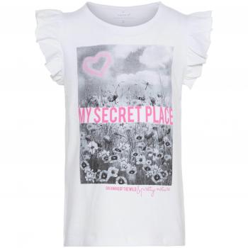 NAME IT - Camiseta de Manga Corta - para niña Blanco Blanco 80 cm