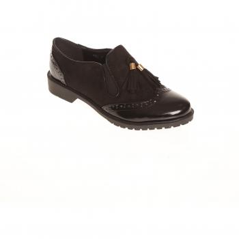 VENCA Zapatos Tipo Oxford con Solapa y Borlas by Vencastyle,Negro,36