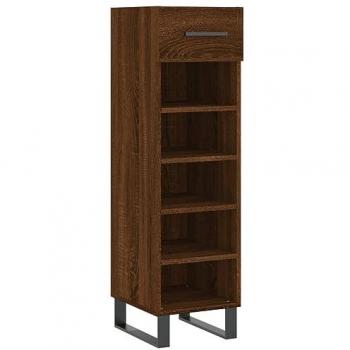 Zapatero de madera de ingeniería color roble marrón 30x35x105 cm